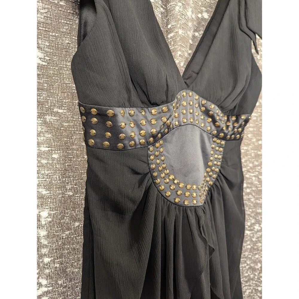BCBGeneration Black Studded Chiffon Cocktail Dress‎